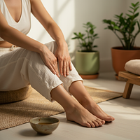 Abhyanga with Coconut Oil (Lower Abdomen & Feet Focus)