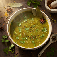Mung Bean-Coriander Khichdi Broth