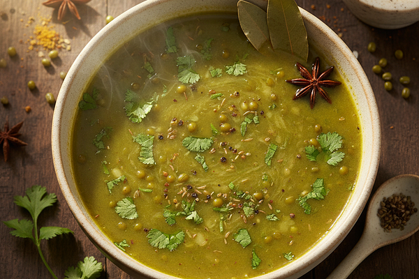 Mung Bean-Coriander Khichdi Broth