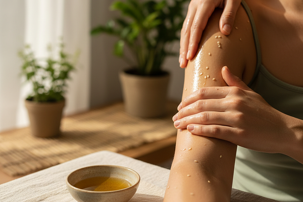 Sesame Oil Abhyanga with Marma Point Focus