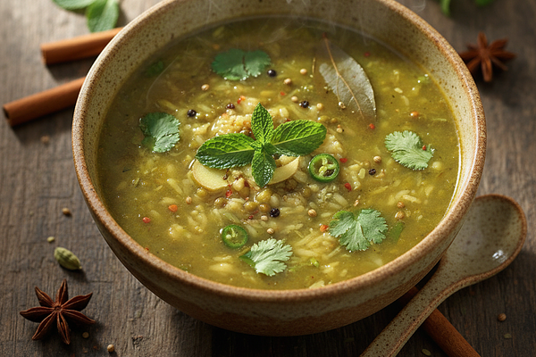 Mung Bean Medicated Khichdi Broth